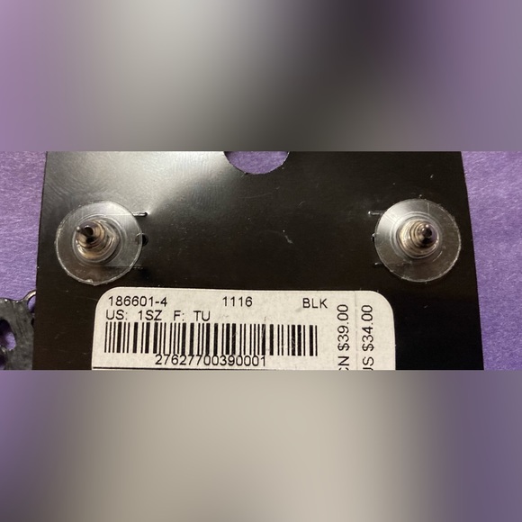 Bebe Black Dangle Chandelier Beaded Pierced Earrings With Box - Picture 8 of 9